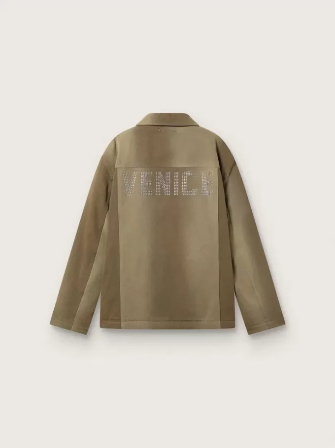 Chaqueta acolchada unisex en tonos caqui Chaqueta acolchada unisex en tonos caqui