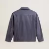 Chaqueta azul para hombre en algodón denim con tratamiento desgastado Chaqueta azul para hombre en algodón denim con tratamiento desgastado