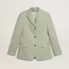 Chaqueta blazer de mujer en lana verde salvia Chaqueta blazer de mujer en lana verde salvia