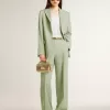 Chaqueta blazer de mujer en lana verde salvia Chaqueta blazer de mujer en lana verde salvia