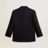 Chaqueta blazer de mujer en mezcla de lana negra Chaqueta blazer de mujer en mezcla de lana negra