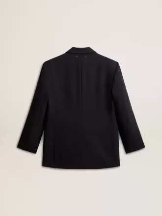 Chaqueta blazer de mujer en mezcla de lana negra