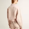 Chaqueta bomber de denim teñida de rosa para mujer Chaqueta bomber de denim teñida de rosa para mujer