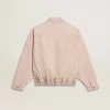 Chaqueta bomber de denim teñida de rosa para mujer Chaqueta bomber de denim teñida de rosa para mujer
