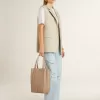 Chaqueta chaleco de mujer en mezcla de lana caqui Chaqueta chaleco de mujer en mezcla de lana caqui