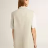 Chaqueta chaleco de mujer en mezcla de lana caqui Chaqueta chaleco de mujer en mezcla de lana caqui