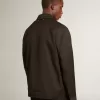 Chaqueta con cremallera para hombre en gabardina de lana negra Chaqueta con cremallera para hombre en gabardina de lana negra