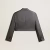 Chaqueta corta de mujer de lana azul claro con botonadura sencilla Chaqueta corta de mujer de lana azul claro con botonadura sencilla