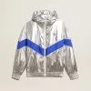 Chaqueta cortavientos para mujer en tejido técnico plateado Chaqueta cortavientos para mujer en tejido técnico plateado
