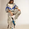 Chaqueta cortavientos para mujer en tejido técnico plateado Chaqueta cortavientos para mujer en tejido técnico plateado