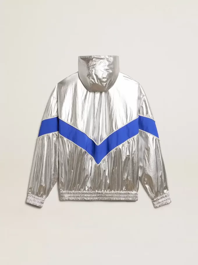 Chaqueta cortavientos para mujer en tejido técnico plateado Chaqueta cortavientos para mujer en tejido técnico plateado
