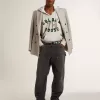 Chaqueta cruzada para hombre en seda gris y lana chevron