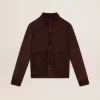 Chaqueta de aviador Golden Collection en ante marrón oscuro Chaqueta de aviador Golden Collection en ante marrón oscuro