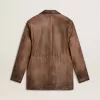 Chaqueta de cuero marrón para mujer Chaqueta de cuero marrón para mujer