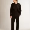 Chaqueta de esmoquin para hombre en gabardina de lana negra Chaqueta de esmoquin para hombre en gabardina de lana negra