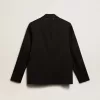 Chaqueta de esmoquin para hombre en gabardina de lana negra Chaqueta de esmoquin para hombre en gabardina de lana negra