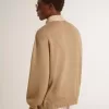 Chaqueta de hombre en piel nobuk color travertino con mangas y espalda en mezcla de lana Chaqueta de hombre en piel nobuk color travertino con mangas y espalda en mezcla de lana