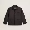 Chaqueta de lana gris jaspeado con cierre de botones Chaqueta de lana gris jaspeado con cierre de botones