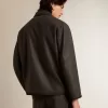 Chaqueta de lana gris jaspeado con cierre de botones Chaqueta de lana gris jaspeado con cierre de botones