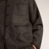 Chaqueta de lana gris jaspeado con cierre de botones Chaqueta de lana gris jaspeado con cierre de botones