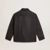 Chaqueta de lana gris jaspeado con cierre de botones Chaqueta de lana gris jaspeado con cierre de botones
