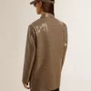 Chaqueta de mujer con estampado de pata de gallo y bordado de lentejuelas en toda la prenda Chaqueta de mujer con estampado de pata de gallo y bordado de lentejuelas en toda la prenda