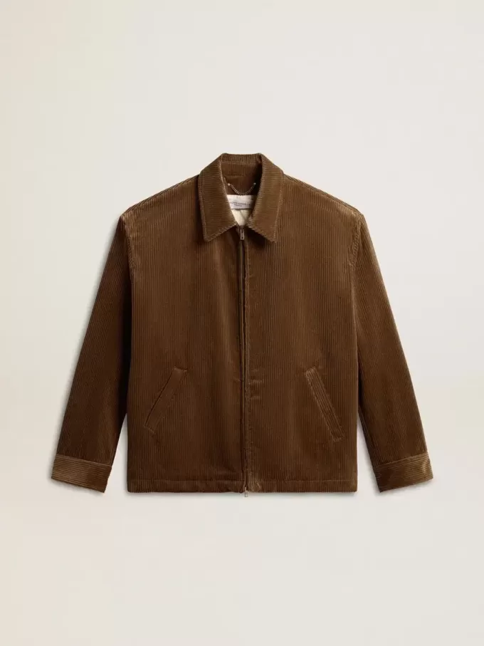 Chaqueta de pana verde oliva para hombre Chaqueta de pana verde oliva para hombre