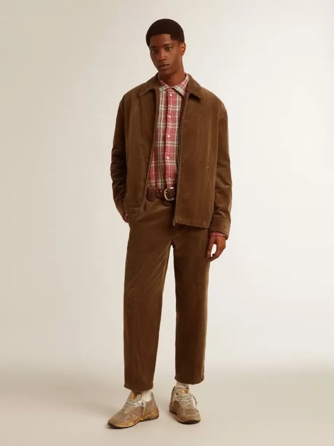 Chaqueta de pana verde oliva para hombre Chaqueta de pana verde oliva para hombre