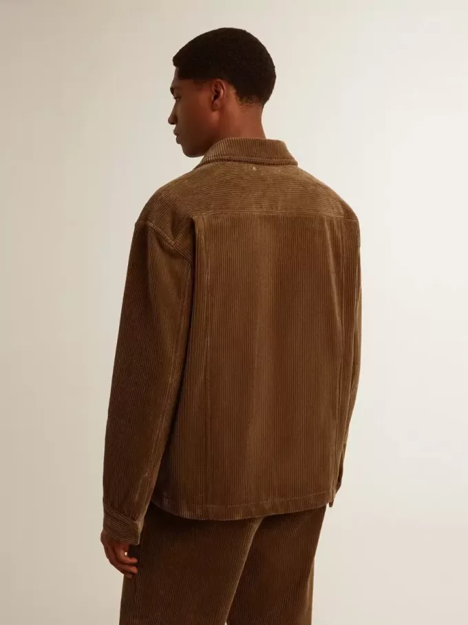 Chaqueta de pana verde oliva para hombre Chaqueta de pana verde oliva para hombre