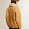 Chaqueta de piel de oveja para mujer con cuello chal ancho de piel de oveja Chaqueta de piel de oveja para mujer con cuello chal ancho de piel de oveja