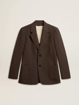 Chaqueta entallada para hombre en lana virgen gris antracita