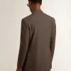 Chaqueta entallada para hombre en lana virgen gris antracita Chaqueta entallada para hombre en lana virgen gris antracita