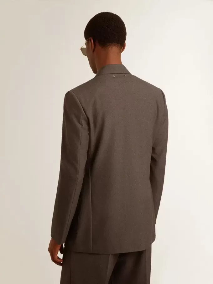 Chaqueta entallada para hombre en lana virgen gris antracita Chaqueta entallada para hombre en lana virgen gris antracita