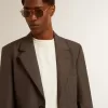 Chaqueta entallada para hombre en lana virgen gris antracita Chaqueta entallada para hombre en lana virgen gris antracita