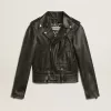 Chaqueta motera de cuero para mujer Chaqueta motera de cuero para mujer