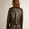 Chaqueta motera de cuero para mujer Chaqueta motera de cuero para mujer