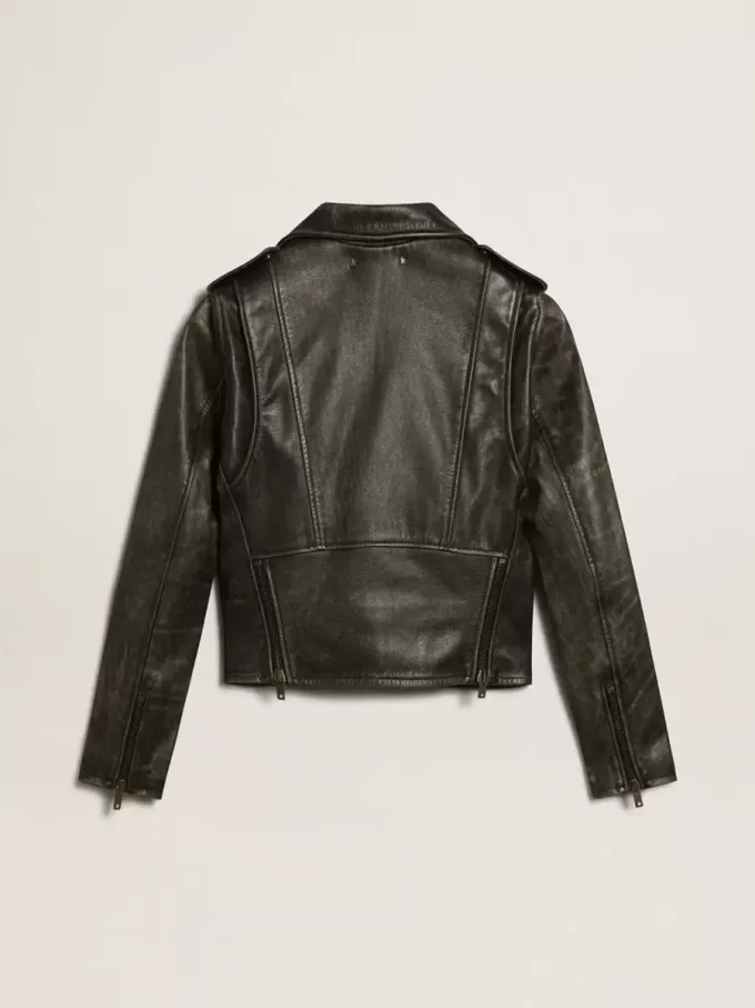 Chaqueta motera de cuero para mujer Chaqueta motera de cuero para mujer