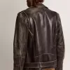 Chaqueta motera para hombre en piel desgastada Chaqueta motera para hombre en piel desgastada
