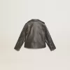 Chaqueta motera para niño en piel desgastada
