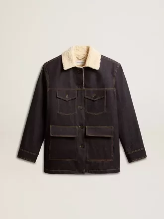 Chaqueta tipo peacoat de denim para hombre