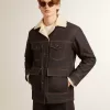 Chaqueta tipo peacoat de denim para hombre Chaqueta tipo peacoat de denim para hombre