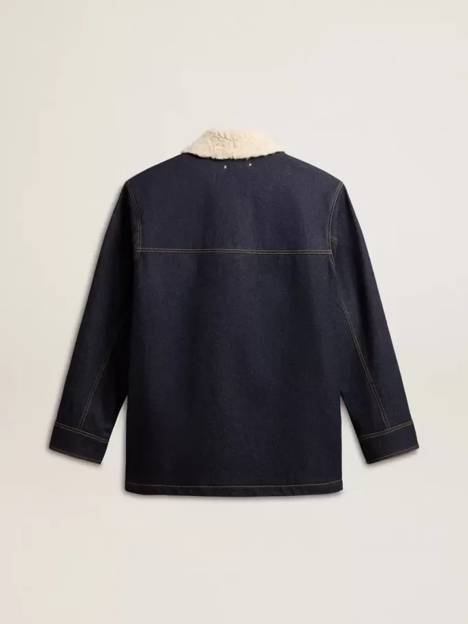 Chaqueta tipo peacoat de denim para hombre Chaqueta tipo peacoat de denim para hombre