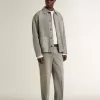 Chaqueta vaquera gris para hombre con tachuelas Chaqueta vaquera gris para hombre con tachuelas