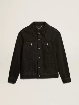 Chaqueta vaquera negra para hombre con un lavado Chaqueta vaquera negra para hombre con un lavado