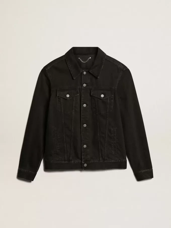Chaqueta vaquera negra para hombre con un lavado Chaqueta vaquera negra para hombre con un lavado