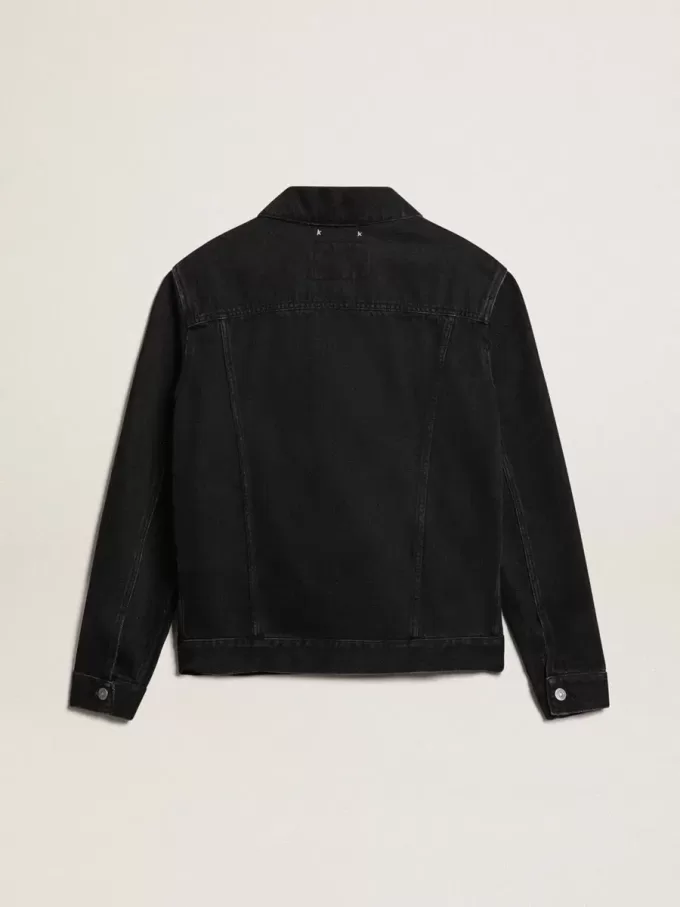 Chaqueta vaquera negra para hombre con un lavado Chaqueta vaquera negra para hombre con un lavado