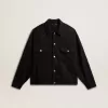 Chaqueta vaquera negra para mujer con bordados Chaqueta vaquera negra para mujer con bordados