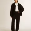 Chaqueta vaquera negra para mujer con bordados Chaqueta vaquera negra para mujer con bordados