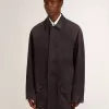 Chaqueta vaquera para hombre con detalles desgastados y cuello de cuero Chaqueta vaquera para hombre con detalles desgastados y cuello de cuero