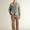 Chaqueta vaquera para hombre con efecto desgastado y cremallera